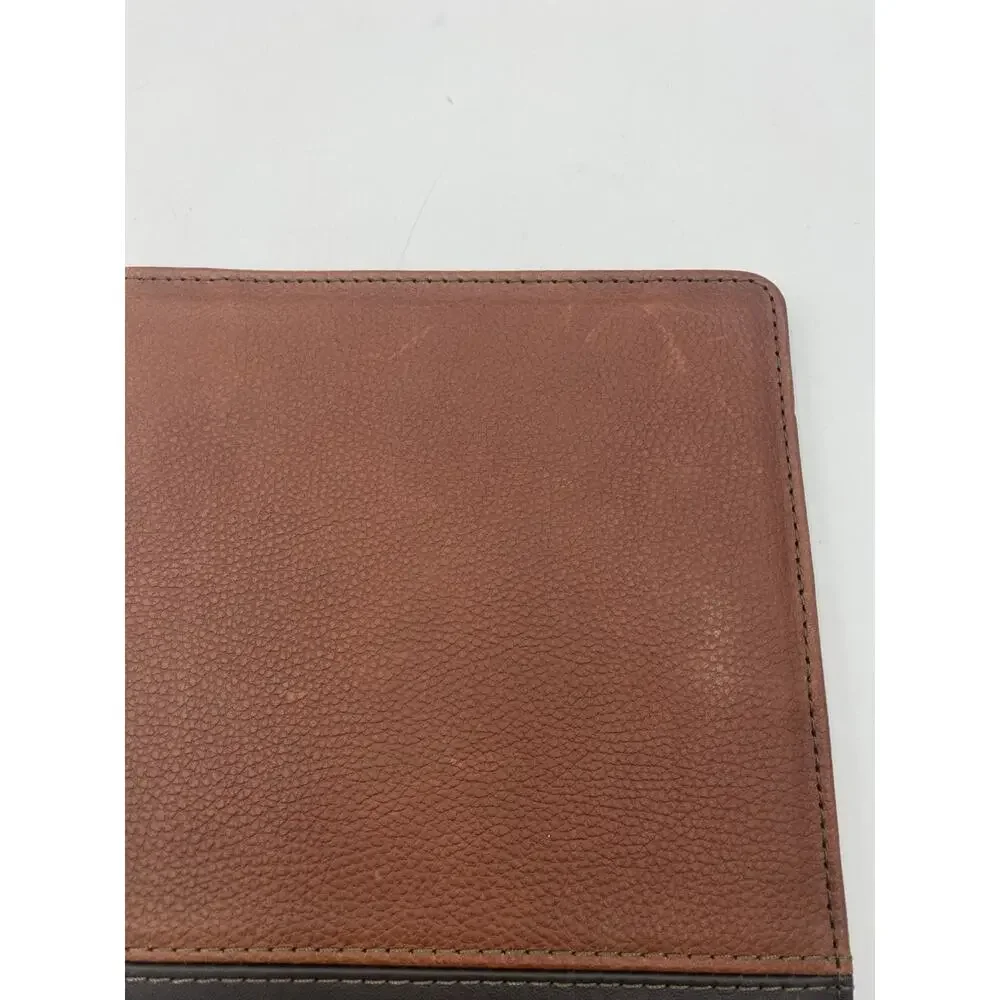 Franklin Covey Brown Full Grain Leather Organizer Portfolio Planner Cover 9.5”